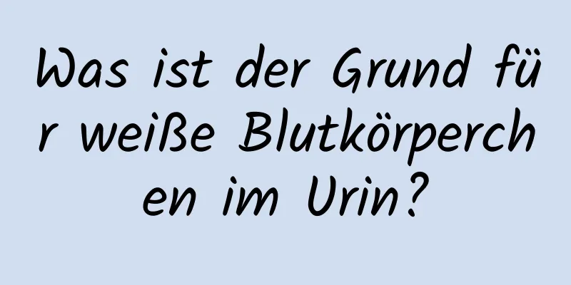 Was ist der Grund für weiße Blutkörperchen im Urin?