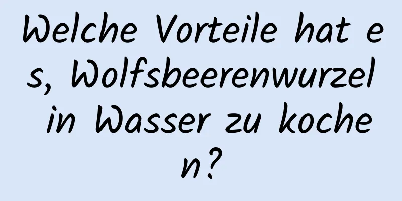 Welche Vorteile hat es, Wolfsbeerenwurzel in Wasser zu kochen?