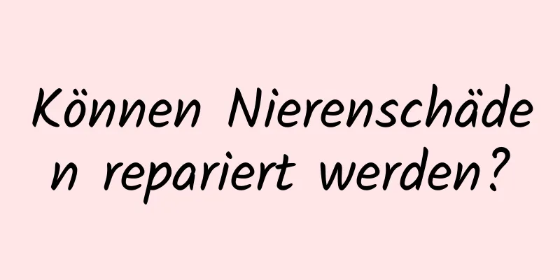 Können Nierenschäden repariert werden?