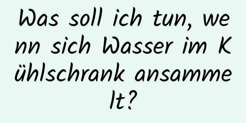Was soll ich tun, wenn sich Wasser im Kühlschrank ansammelt?