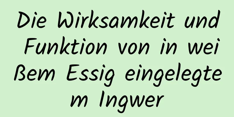 Die Wirksamkeit und Funktion von in weißem Essig eingelegtem Ingwer