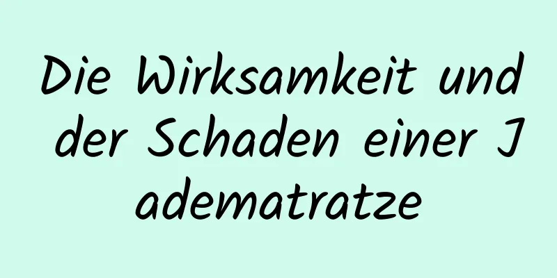 Die Wirksamkeit und der Schaden einer Jadematratze