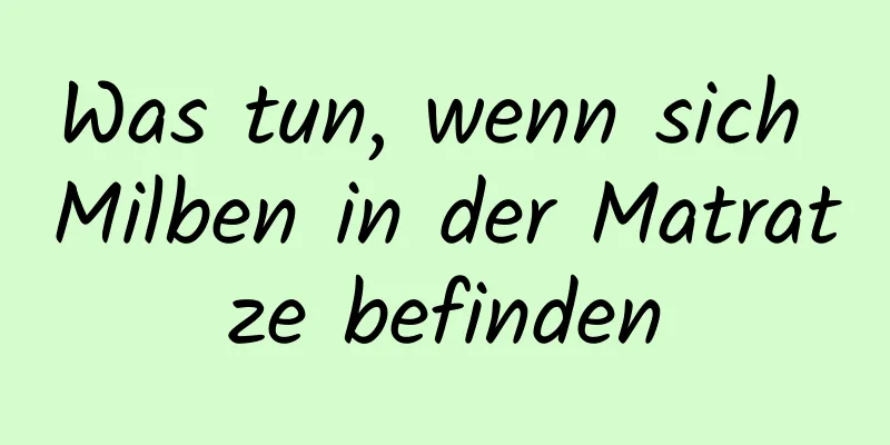 Was tun, wenn sich Milben in der Matratze befinden