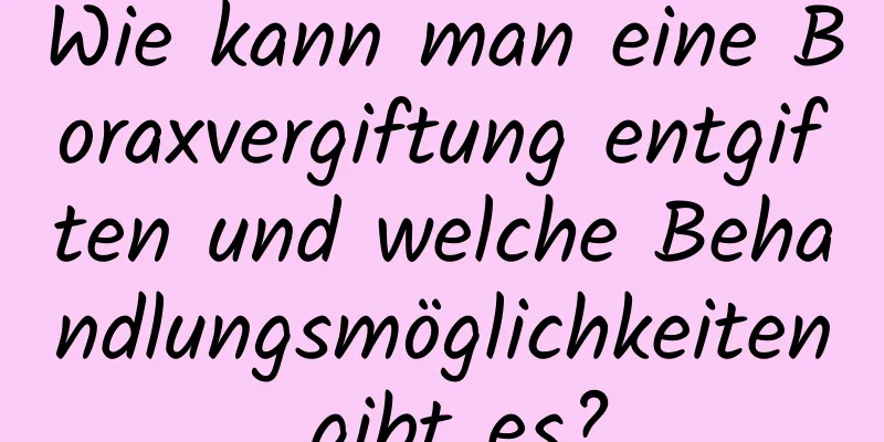 Wie kann man eine Boraxvergiftung entgiften und welche Behandlungsmöglichkeiten gibt es?