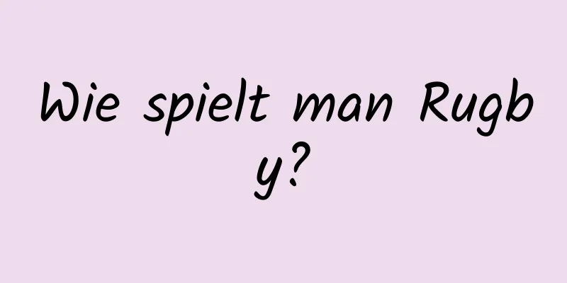 Wie spielt man Rugby?