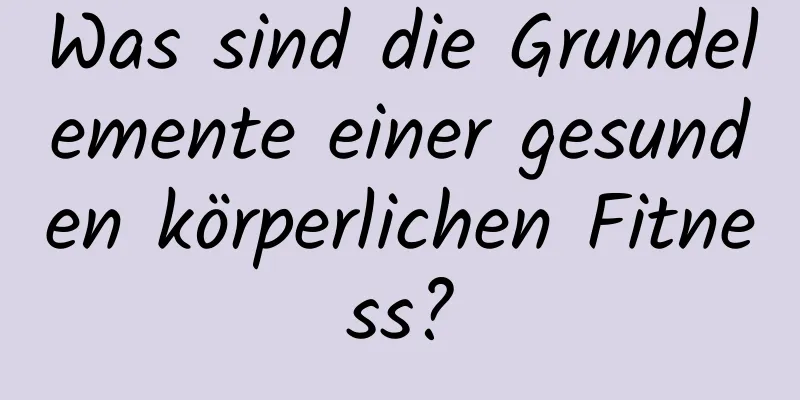 Was sind die Grundelemente einer gesunden körperlichen Fitness?