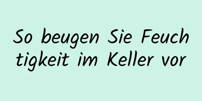 So beugen Sie Feuchtigkeit im Keller vor