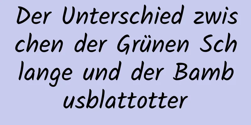 Der Unterschied zwischen der Grünen Schlange und der Bambusblattotter