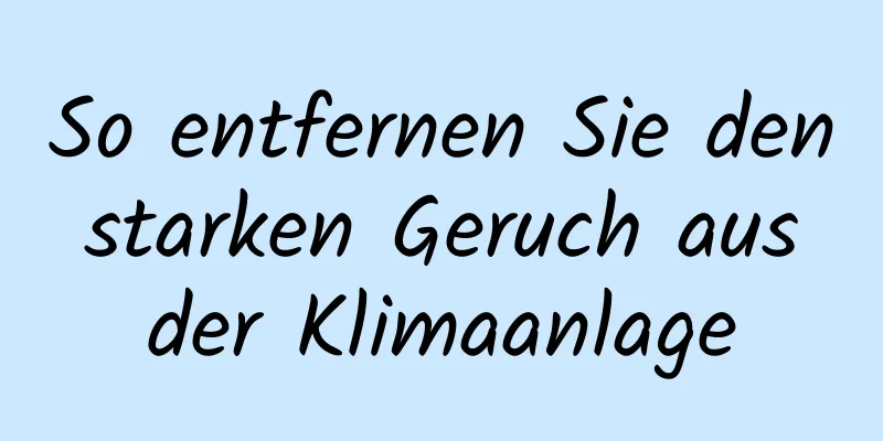 So entfernen Sie den starken Geruch aus der Klimaanlage