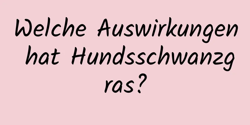 Welche Auswirkungen hat Hundsschwanzgras?