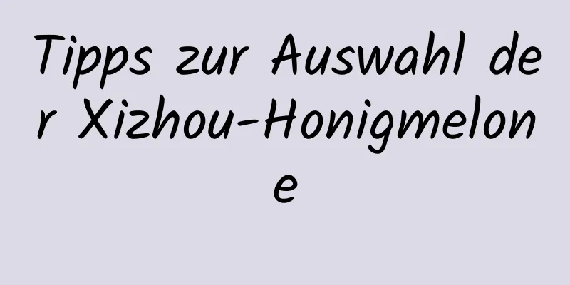 Tipps zur Auswahl der Xizhou-Honigmelone