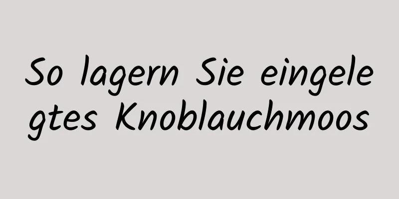 So lagern Sie eingelegtes Knoblauchmoos