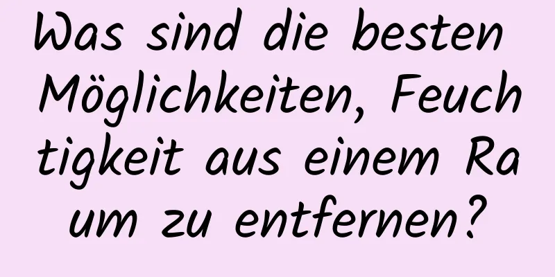 Was sind die besten Möglichkeiten, Feuchtigkeit aus einem Raum zu entfernen?