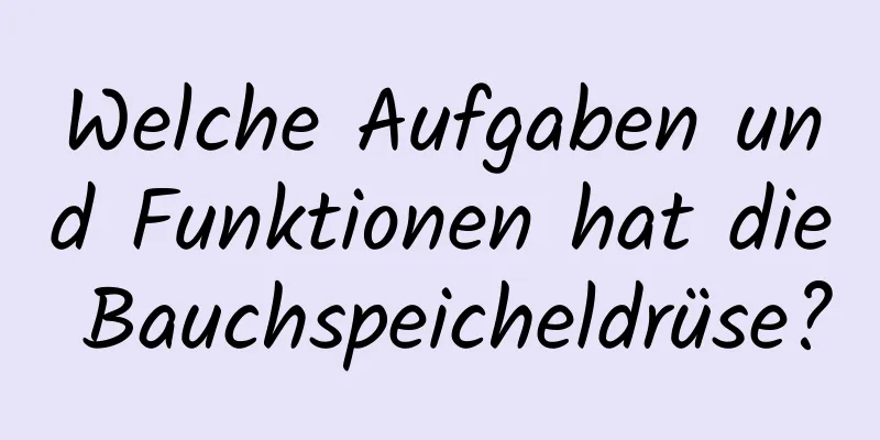 Welche Aufgaben und Funktionen hat die Bauchspeicheldrüse?