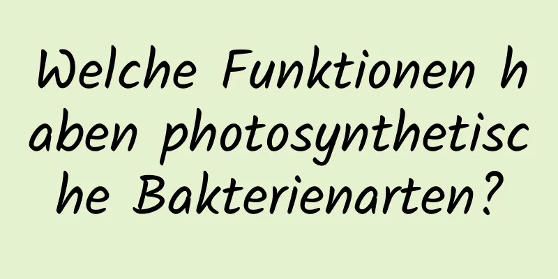 Welche Funktionen haben photosynthetische Bakterienarten?