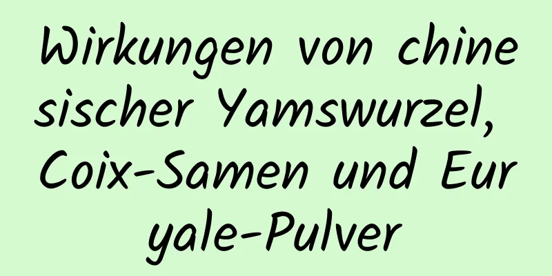 Wirkungen von chinesischer Yamswurzel, Coix-Samen und Euryale-Pulver