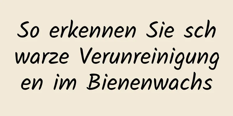 So erkennen Sie schwarze Verunreinigungen im Bienenwachs
