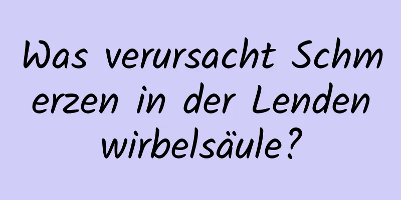 Was verursacht Schmerzen in der Lendenwirbelsäule?