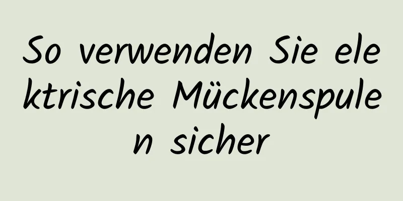 So verwenden Sie elektrische Mückenspulen sicher