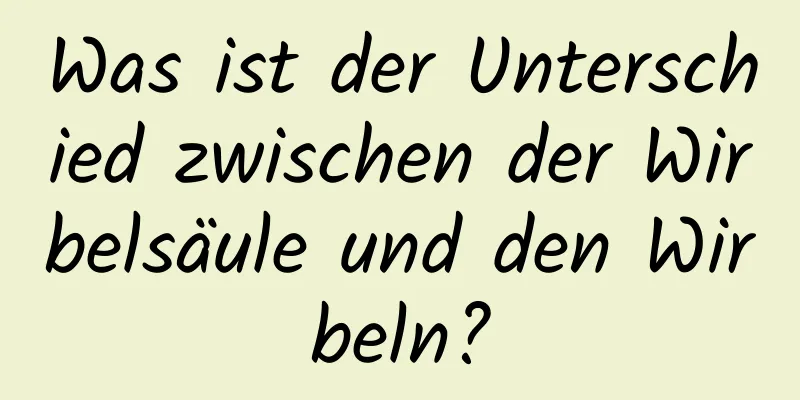 Was ist der Unterschied zwischen der Wirbelsäule und den Wirbeln?