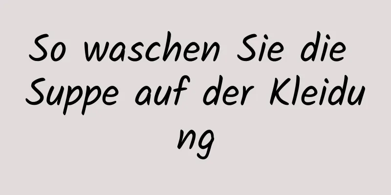 So waschen Sie die Suppe auf der Kleidung