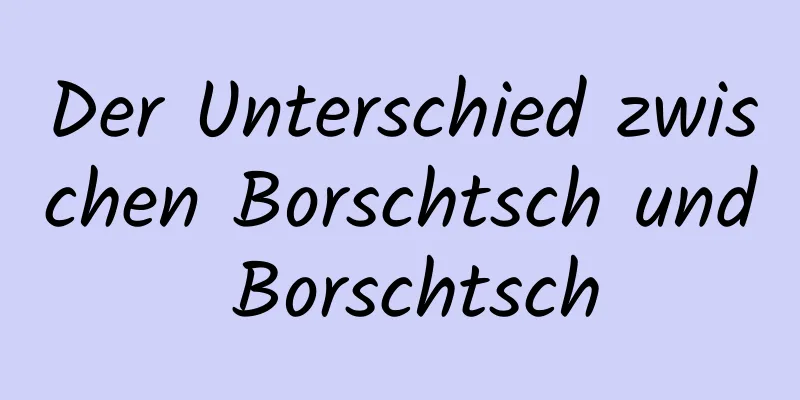 Der Unterschied zwischen Borschtsch und Borschtsch