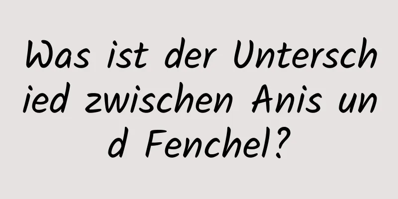 Was ist der Unterschied zwischen Anis und Fenchel?