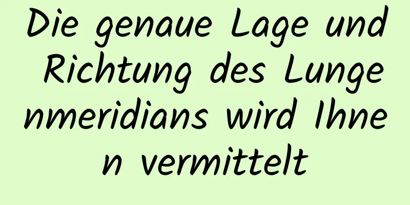 Die genaue Lage und Richtung des Lungenmeridians wird Ihnen vermittelt
