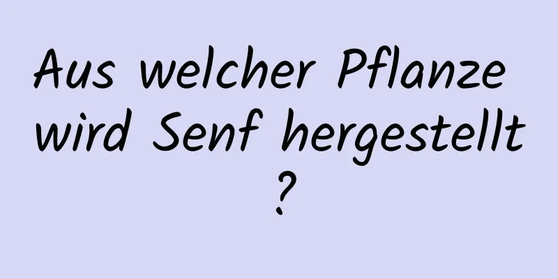 Aus welcher Pflanze wird Senf hergestellt?