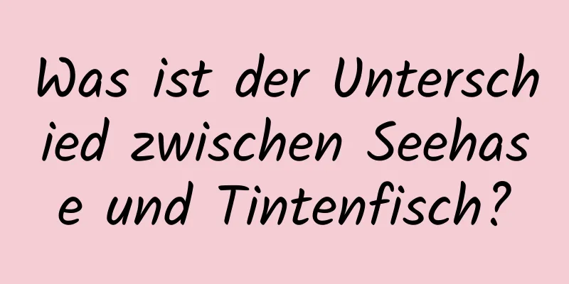 Was ist der Unterschied zwischen Seehase und Tintenfisch?