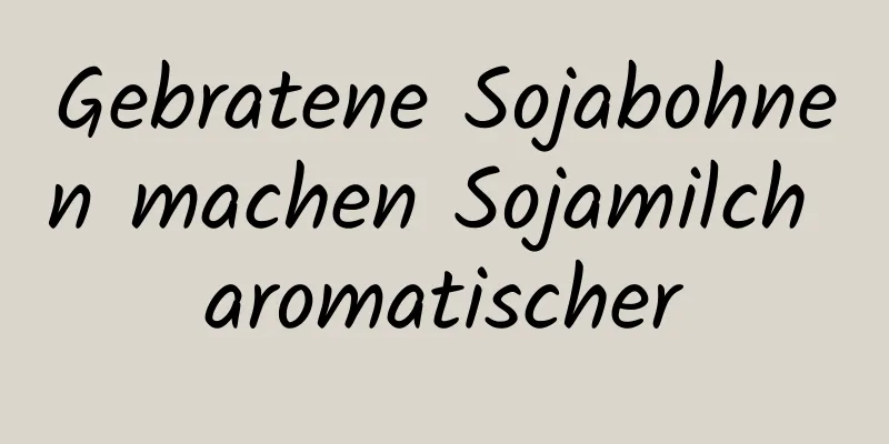 Gebratene Sojabohnen machen Sojamilch aromatischer