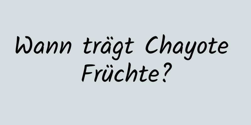 Wann trägt Chayote Früchte?