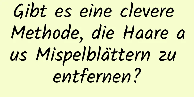 Gibt es eine clevere Methode, die Haare aus Mispelblättern zu entfernen?