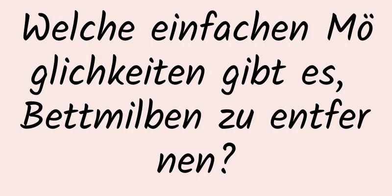 Welche einfachen Möglichkeiten gibt es, Bettmilben zu entfernen?