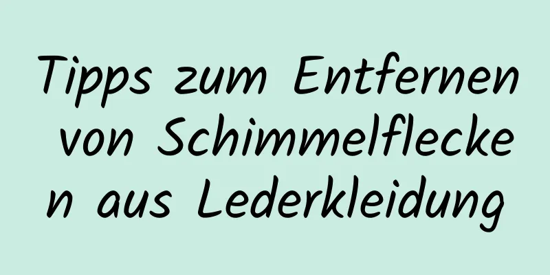 Tipps zum Entfernen von Schimmelflecken aus Lederkleidung