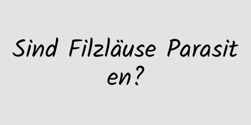 Sind Filzläuse Parasiten?
