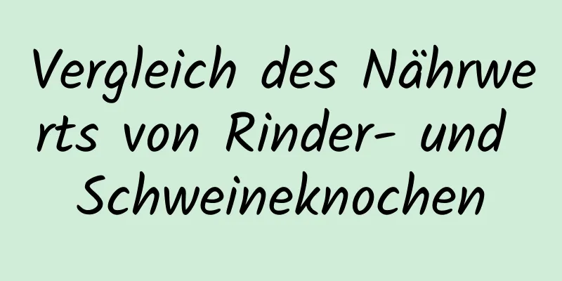Vergleich des Nährwerts von Rinder- und Schweineknochen