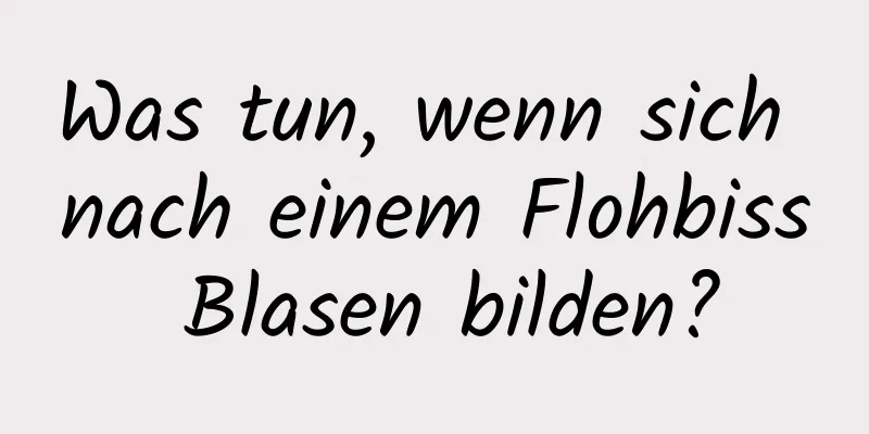 Was tun, wenn sich nach einem Flohbiss Blasen bilden?