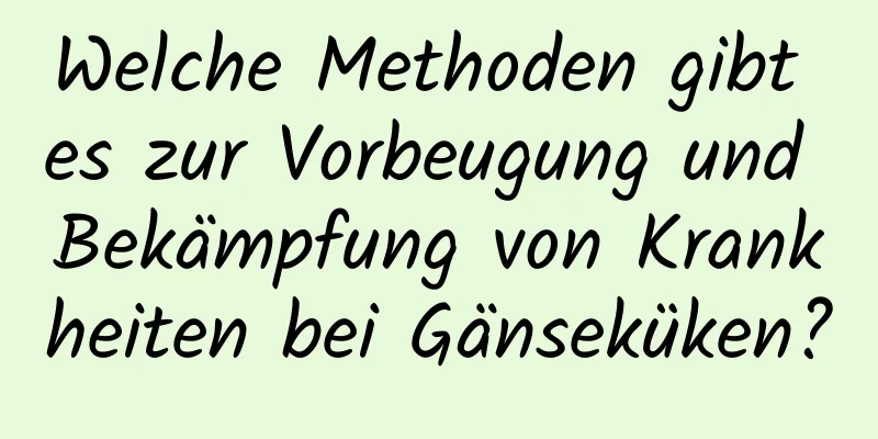 Welche Methoden gibt es zur Vorbeugung und Bekämpfung von Krankheiten bei Gänseküken?