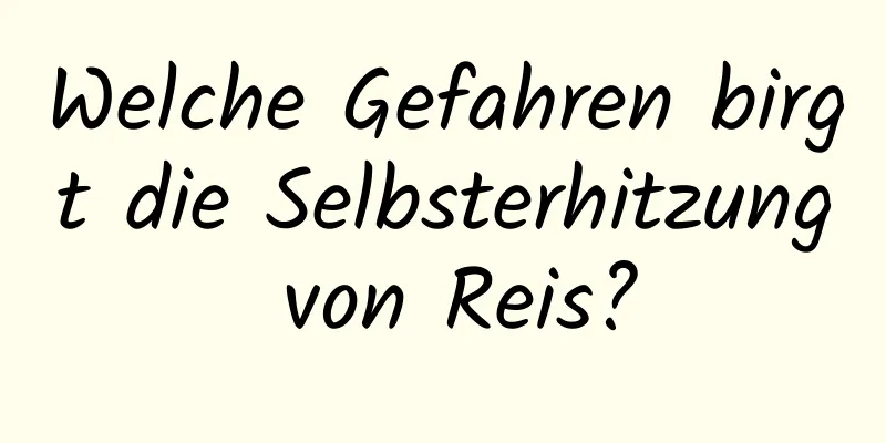 Welche Gefahren birgt die Selbsterhitzung von Reis?