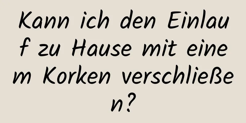 Kann ich den Einlauf zu Hause mit einem Korken verschließen?