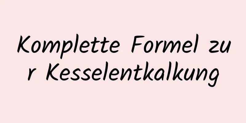 Komplette Formel zur Kesselentkalkung