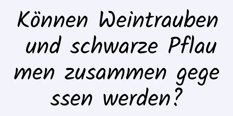 Können Weintrauben und schwarze Pflaumen zusammen gegessen werden?