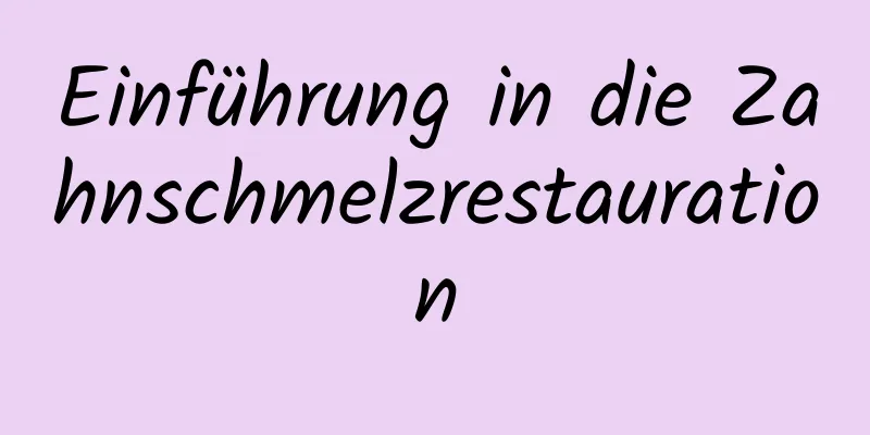 Einführung in die Zahnschmelzrestauration
