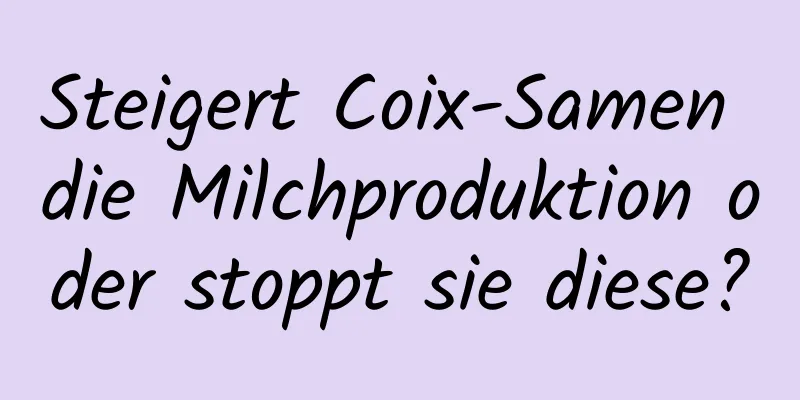 Steigert Coix-Samen die Milchproduktion oder stoppt sie diese?