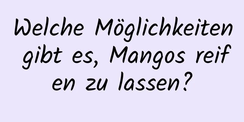 Welche Möglichkeiten gibt es, Mangos reifen zu lassen?