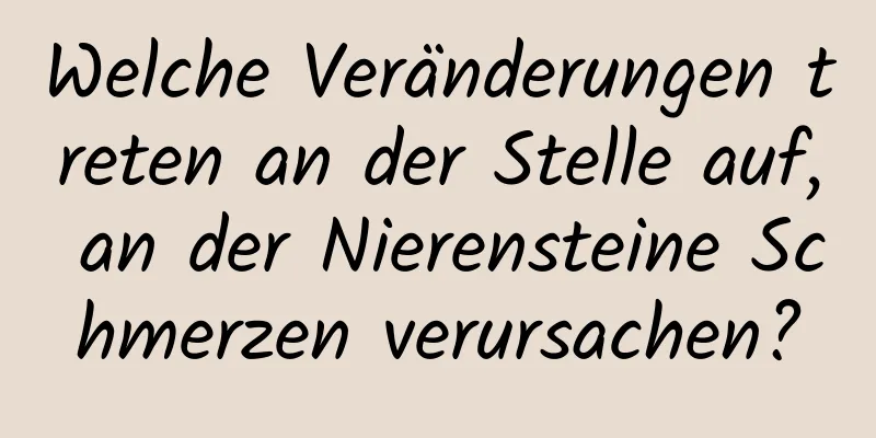 Welche Veränderungen treten an der Stelle auf, an der Nierensteine ​​Schmerzen verursachen?