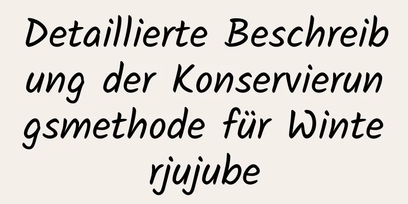 Detaillierte Beschreibung der Konservierungsmethode für Winterjujube