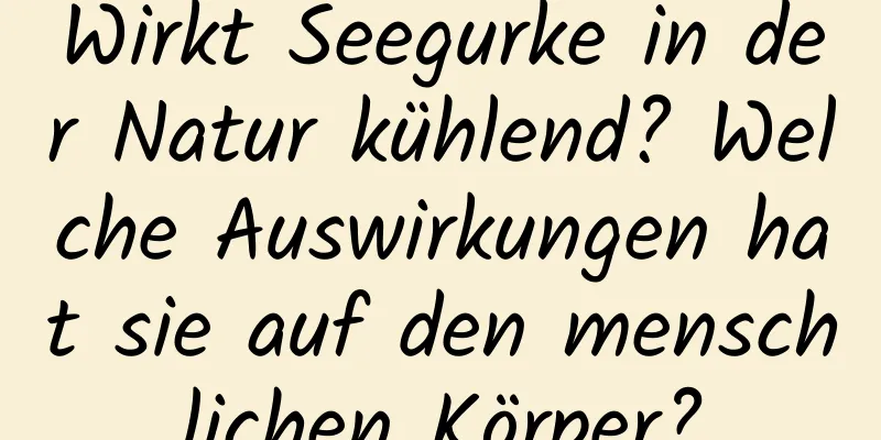 Wirkt Seegurke in der Natur kühlend? Welche Auswirkungen hat sie auf den menschlichen Körper?