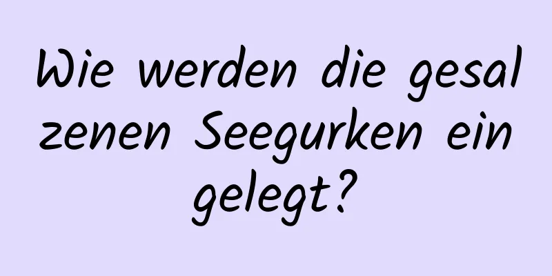Wie werden die gesalzenen Seegurken eingelegt?
